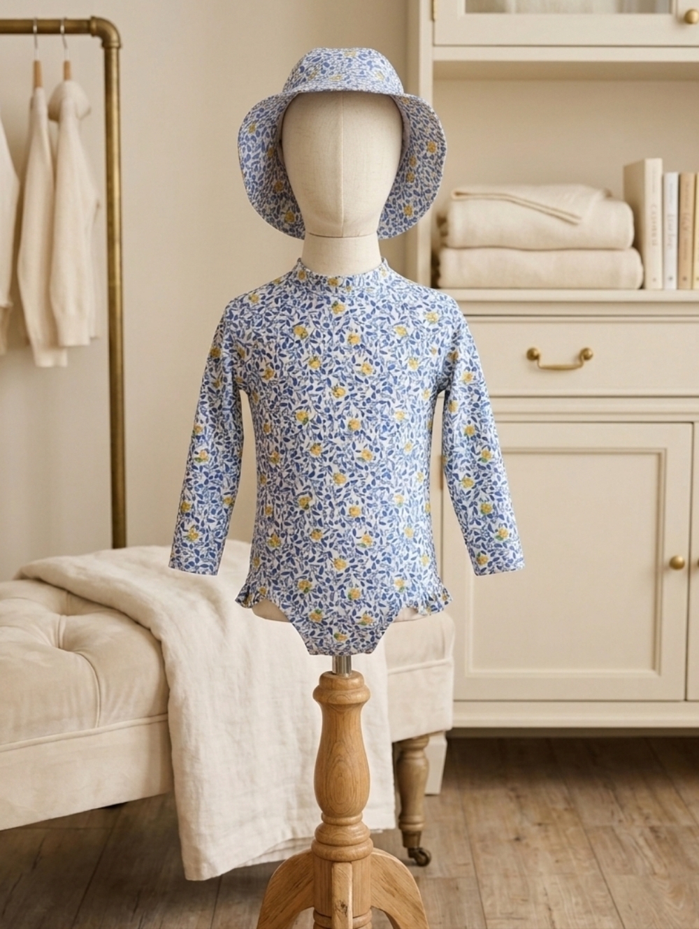 Adventurewear Lemon Floral Long Sleeve Swimsuit 24M